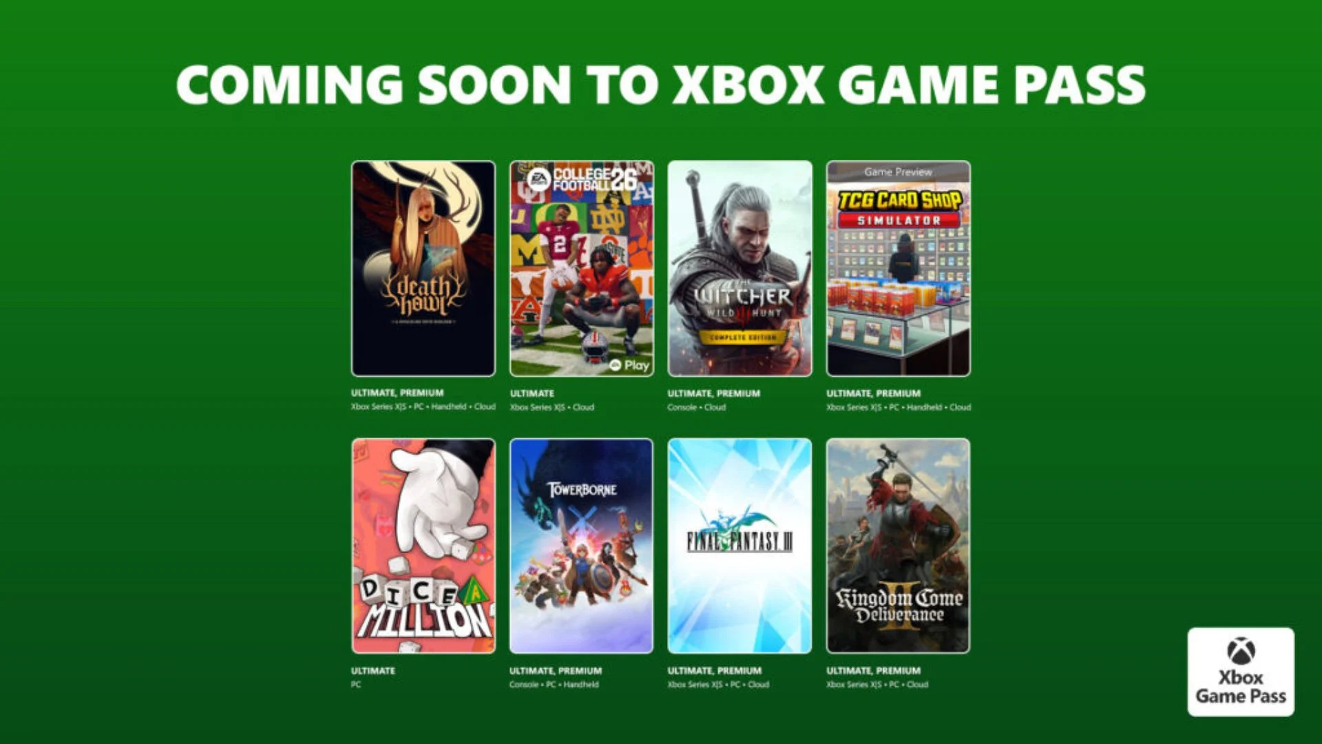 Xbox confirma segunda leva de fevereiro do Game Pass com The Witcher 3 e Kingdom Come: Deliverance II