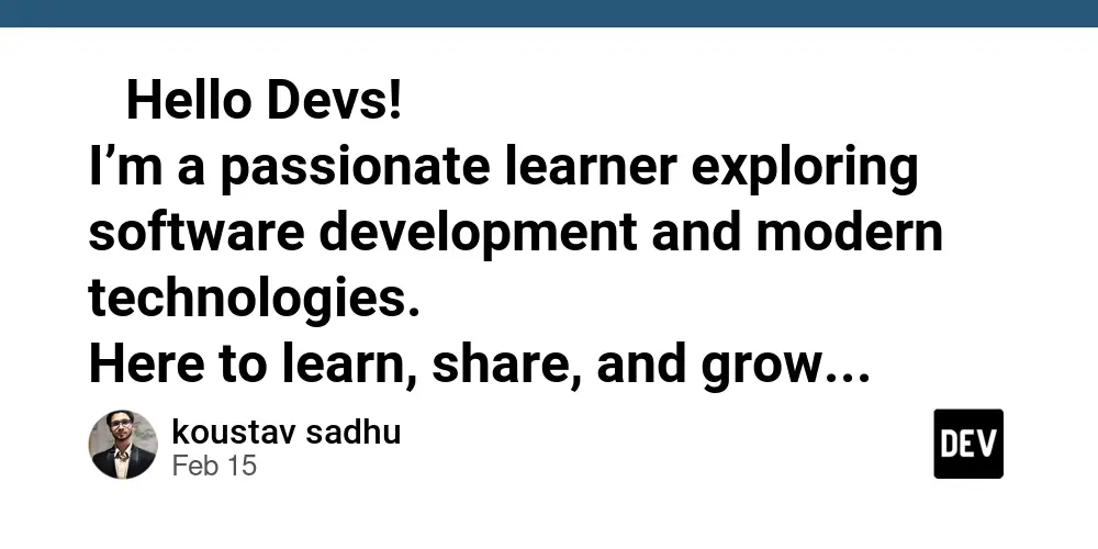 Desenvolvedor Koustav Sadhu se apresenta à comunidade no dev.to