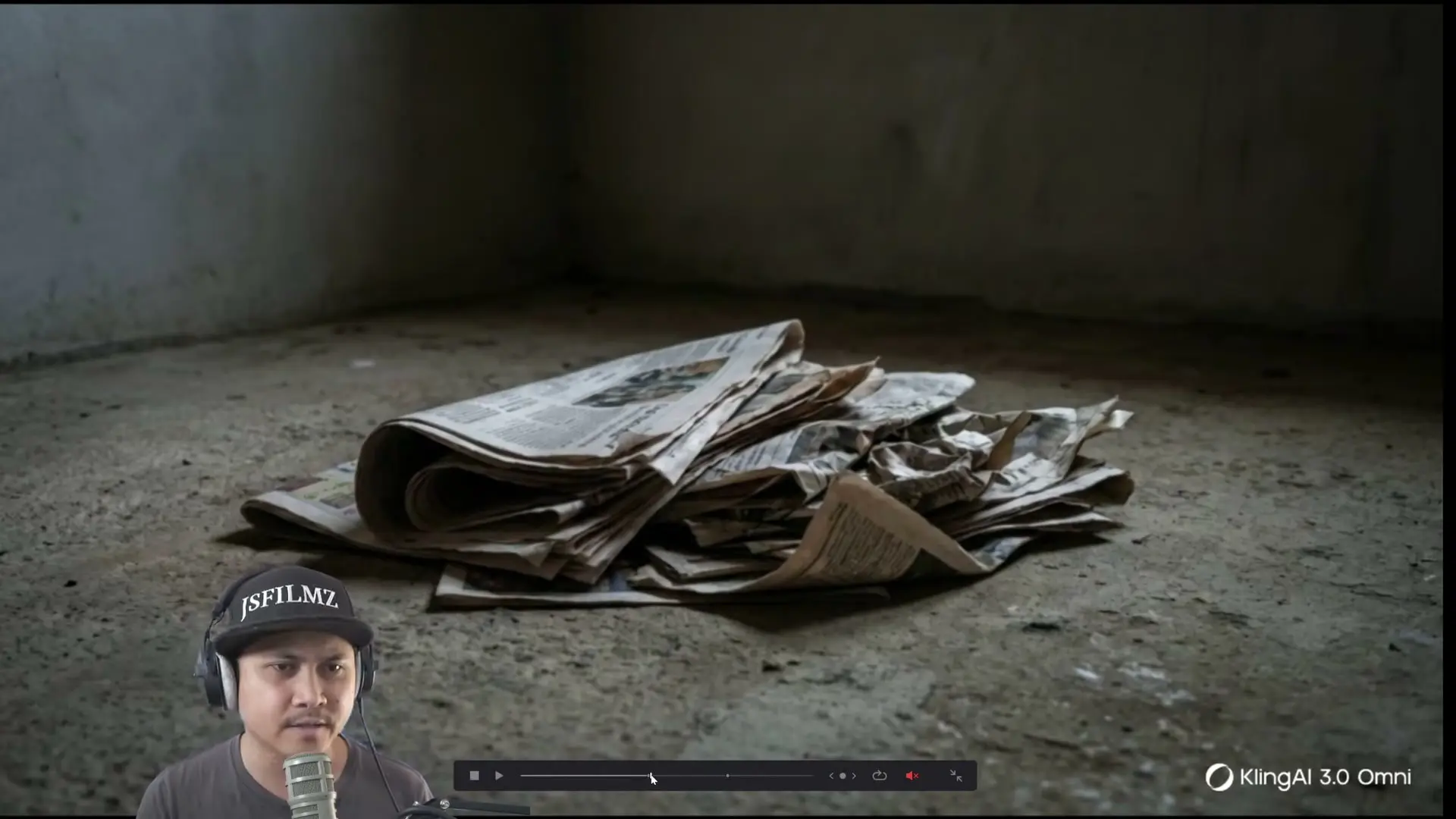 Cena do teste de fogo com fosforo caindo e inicio de fumaca, demonstracao do Cling 3.0