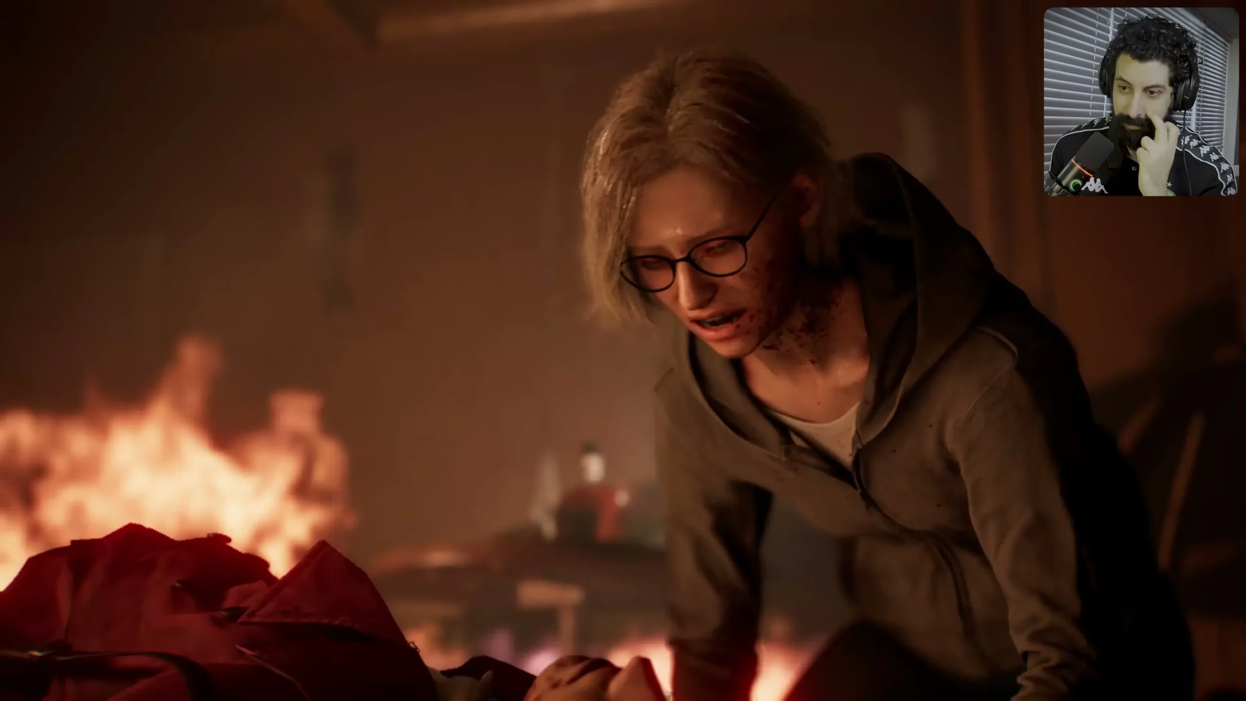 Cena dramatica da historia com a mae da personagem durante o flashback no hotel