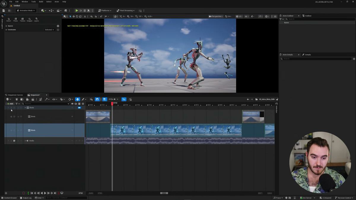 Menu Add Track no Sequencer da Unreal com opcao Time Warp