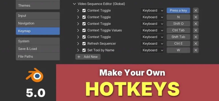 Tutorial mostra como criar keymap personalizado no Blender 5.0
