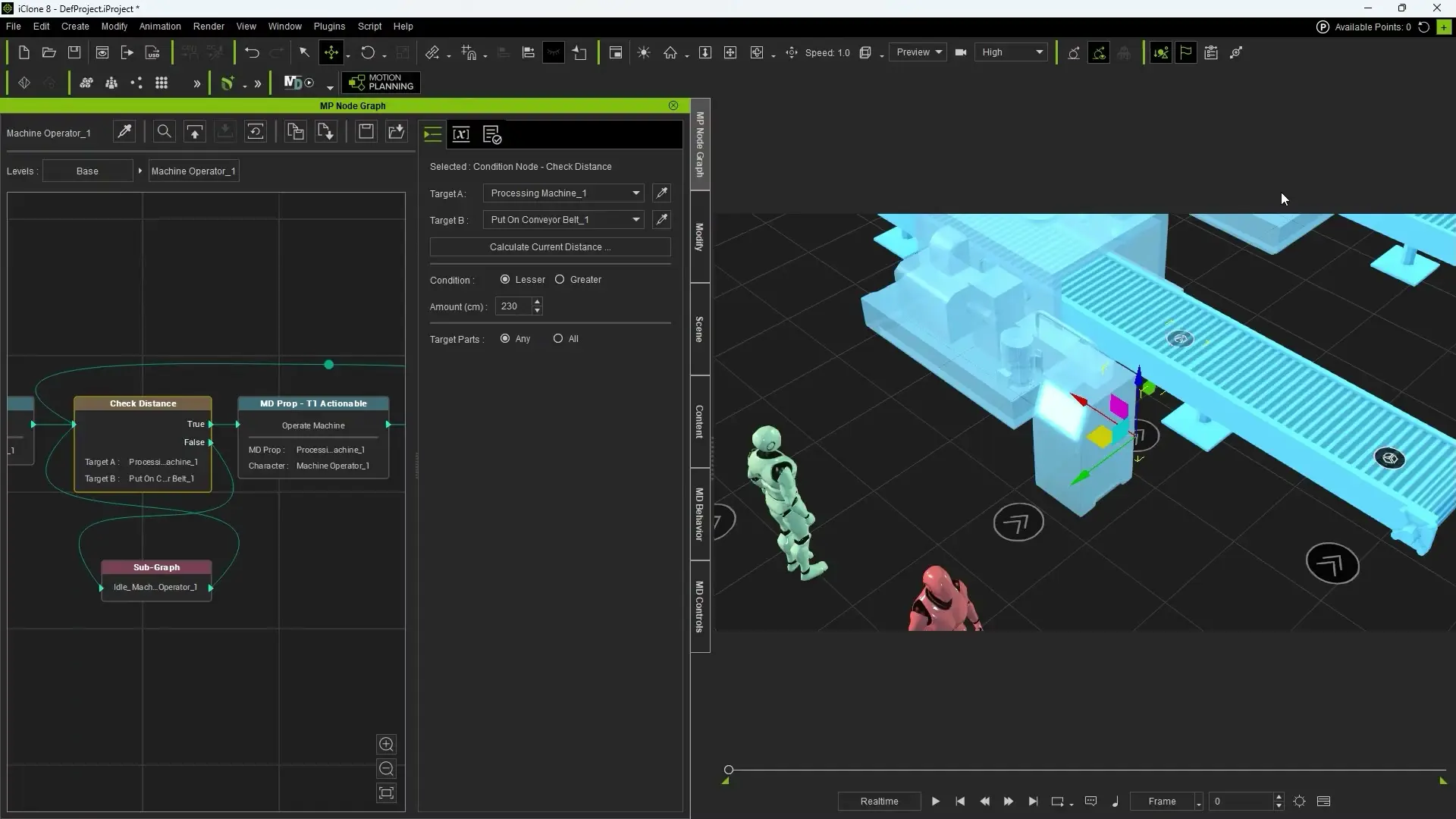 Janela pop-up de calculate current distance exibindo a distancia atual aproximada entre alvos
