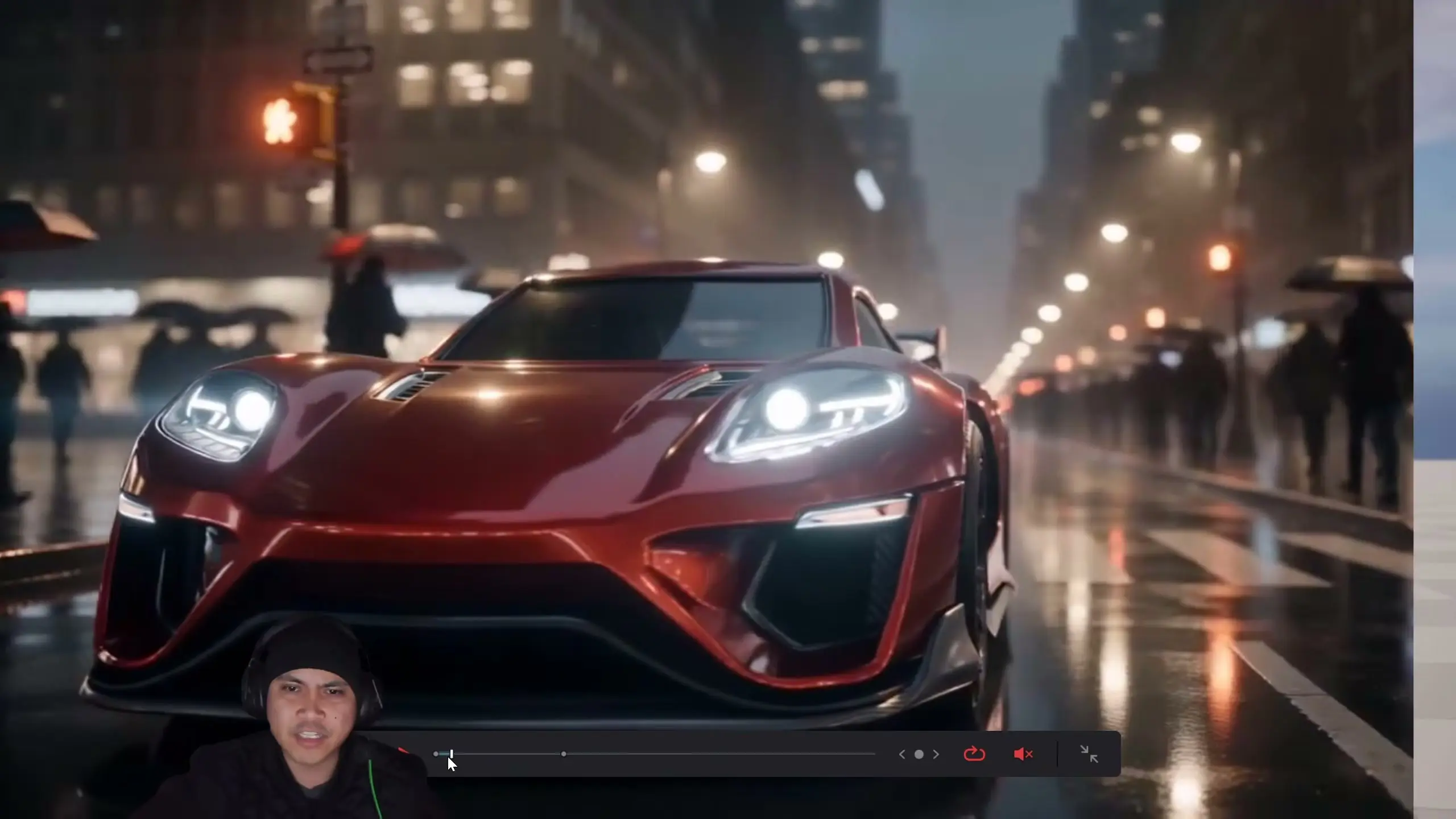 Comparação de movimento de câmera invertido entre clipe original e geração no Cascade 2.0