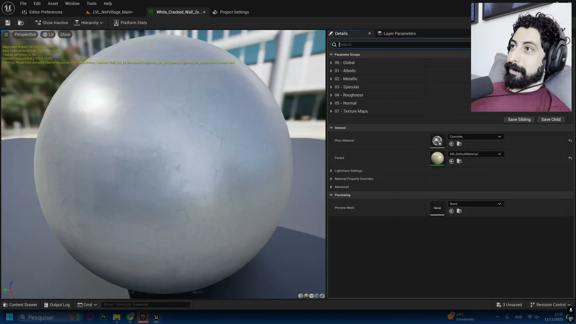 Configuracao de material two-sided para bloquear vazamento de luz em paredes e teto