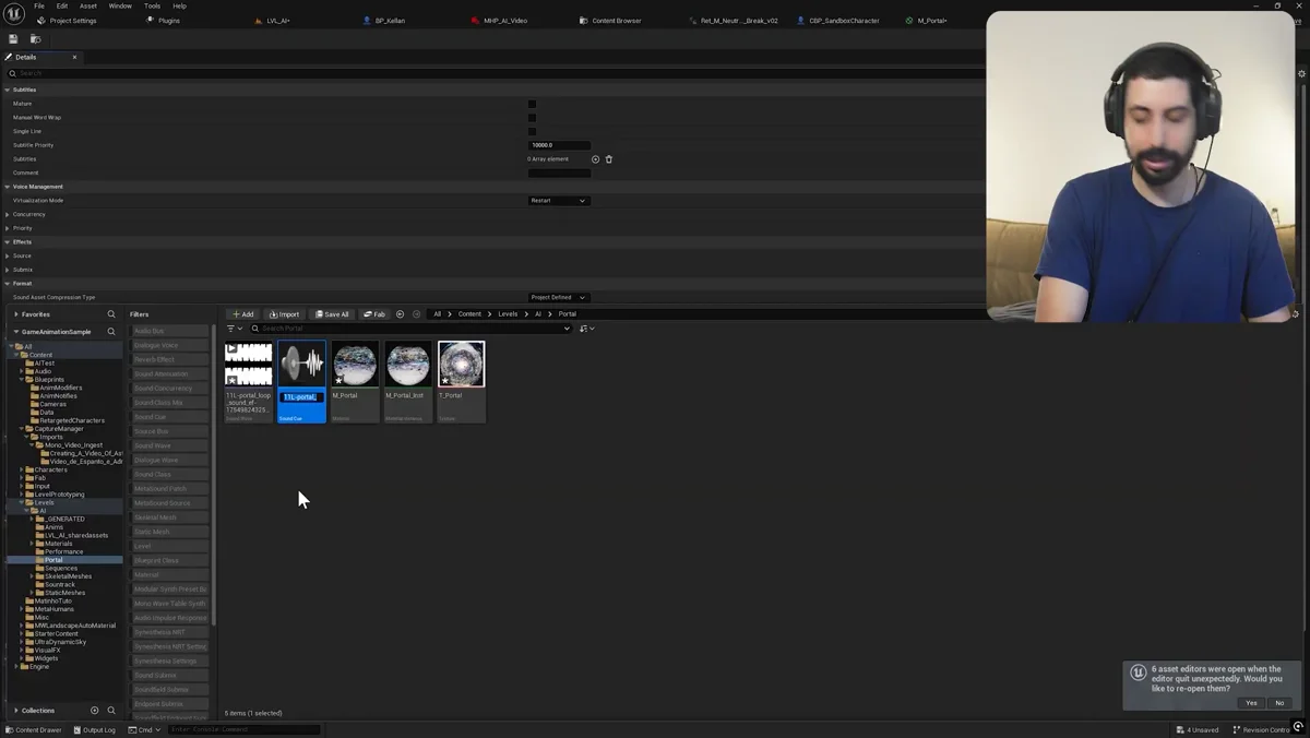 Aplicacao de particulas Niagara emitidas na posicao do impacto do passo durante a execucao do jogo
