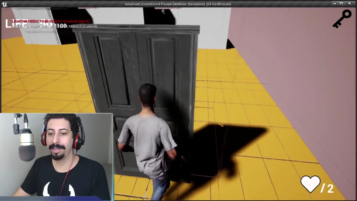 Personagem abre uma porta após obter a chave no Unreal Engine