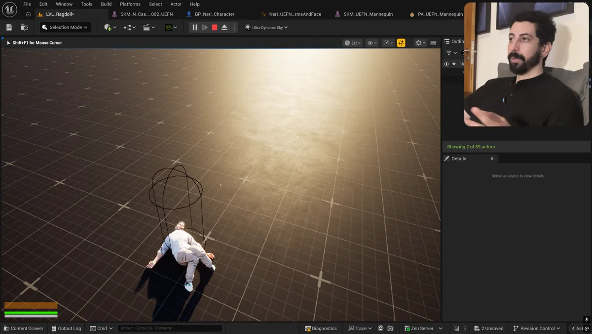 Pose Snapshot usado para registrar a posição final do ragdoll