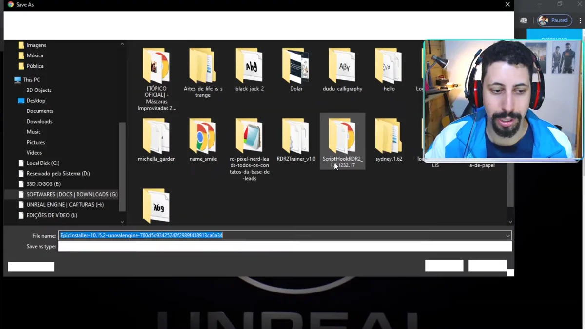 Download do Epic Games Launcher para instalar a Unreal Engine 4
