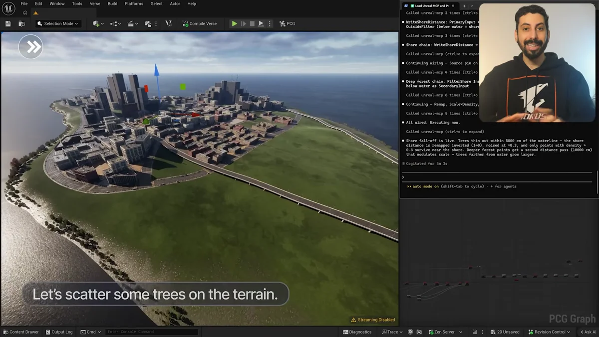 Unreal Engine com integração de inteligência artificial por MCP