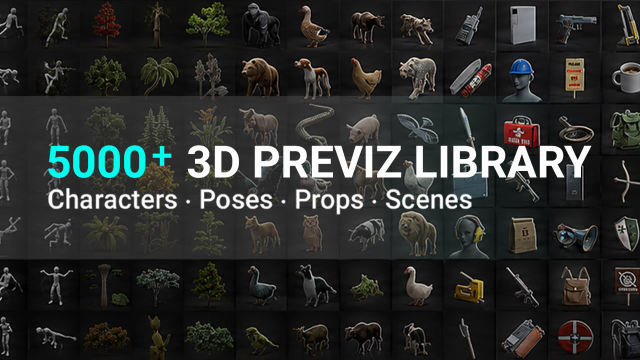 Biblioteca de assets 3D de pré-visualização do Reallusion AI Studio