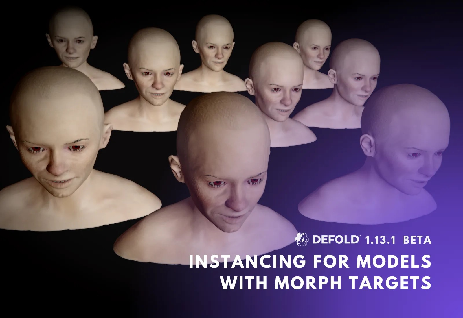 Instanced models with Morph Targets introduced in Defold 1.13.1