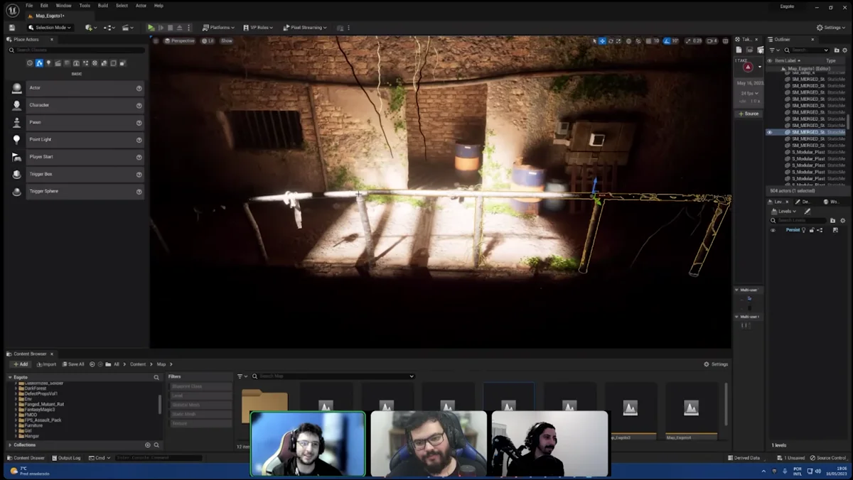 Cenário modular de A.I.L.A. aberto no Unreal Engine 5