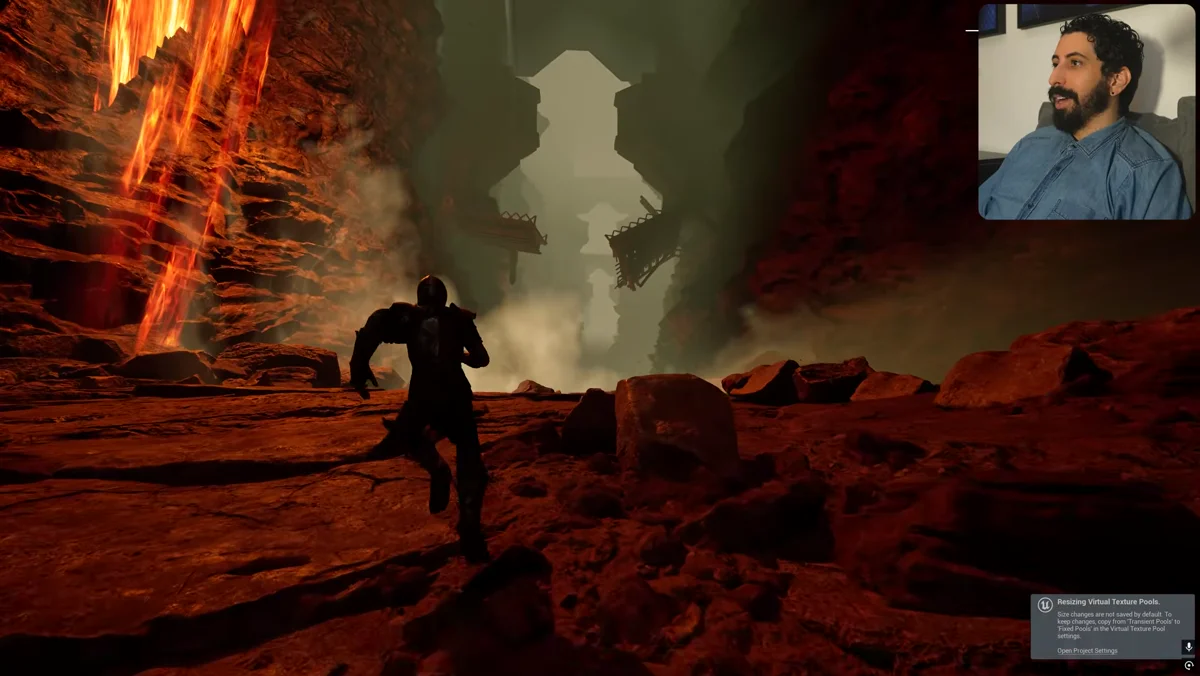 Ambiente de fantasia com dragao em um pack de assets para Unreal Engine