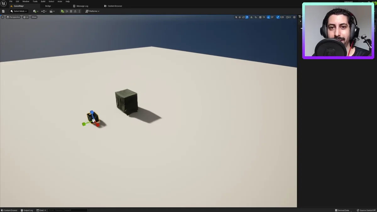 Objeto realista importado para uma cena na Unreal Engine 5