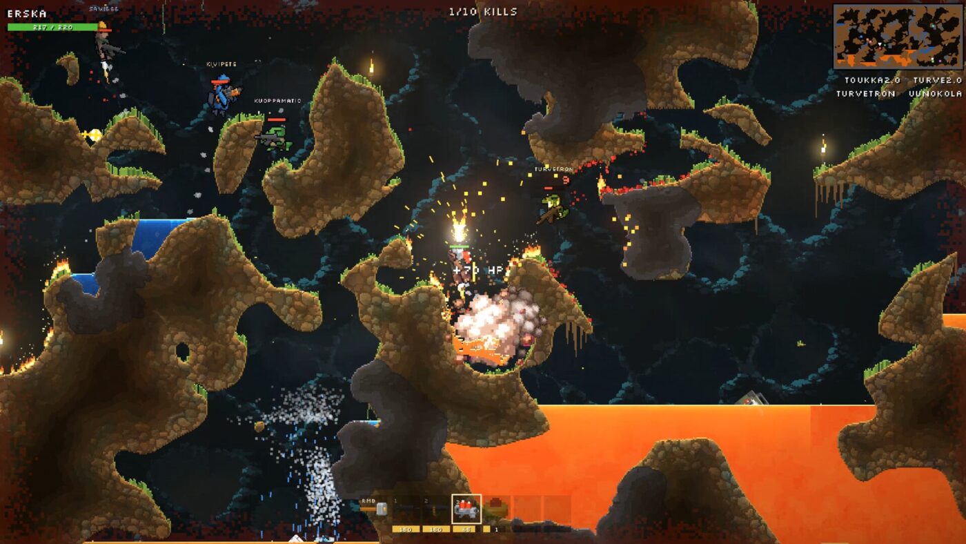 Dirtnap aposta em destruição por pixel e fluidos simulados
