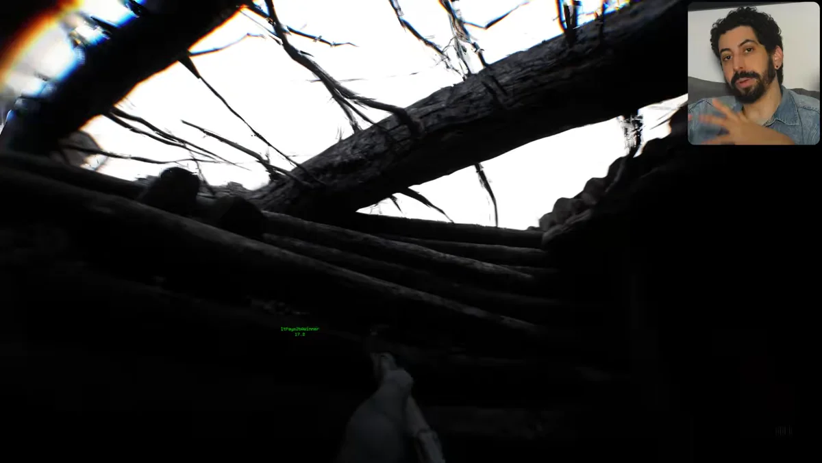 Combate em Bodycam com ambiente de guerra e drone