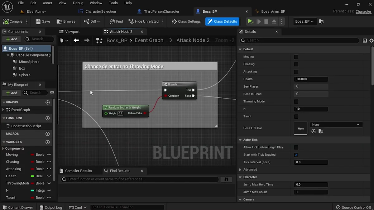 Chefe do RPG em combate dentro da Unreal Engine
