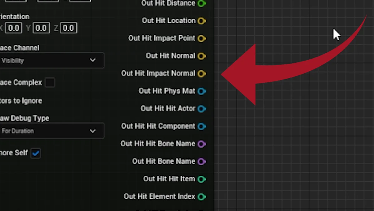 Blueprint usando colisão e direção para detectar o inimigo