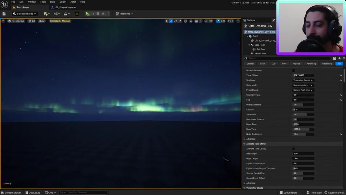 Configuracao de ciclo de dia e noite no Ultra Dynamic Sky