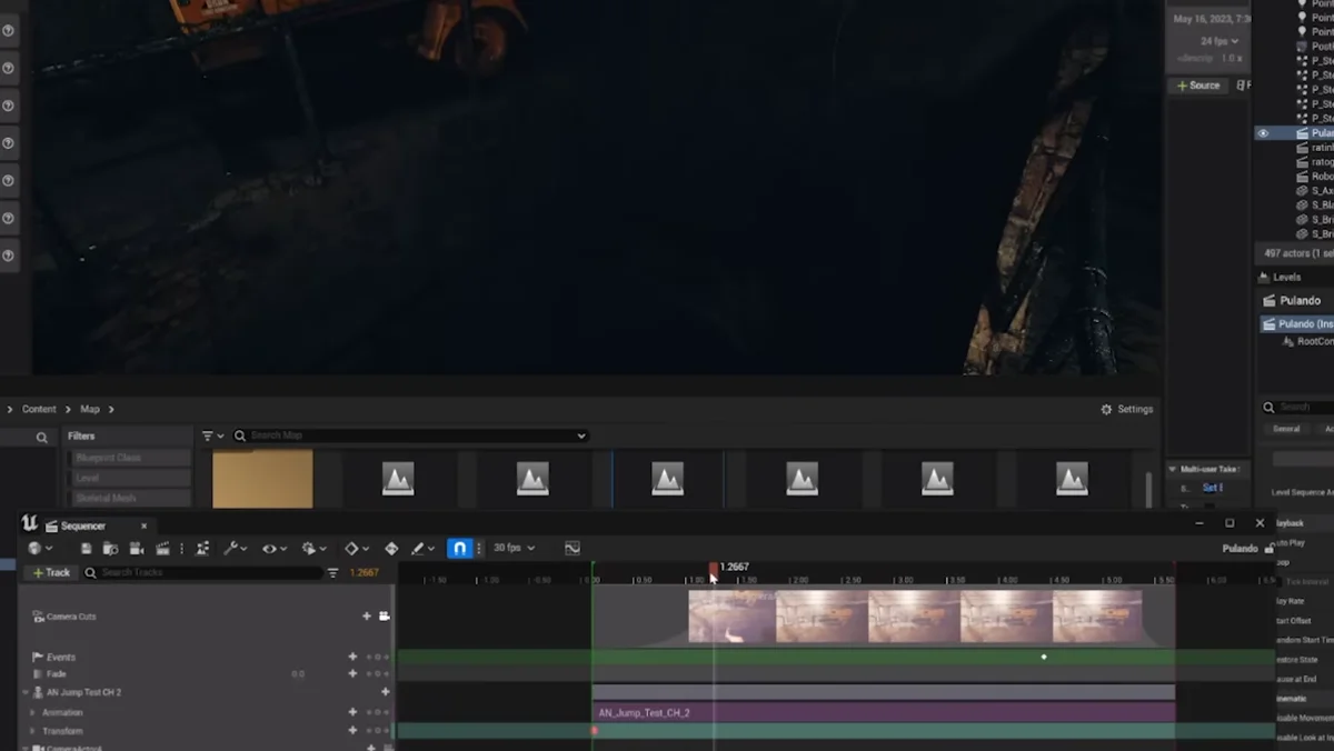 Cena de A.I.L.A. exibida em terceira pessoa dentro do Unreal Engine