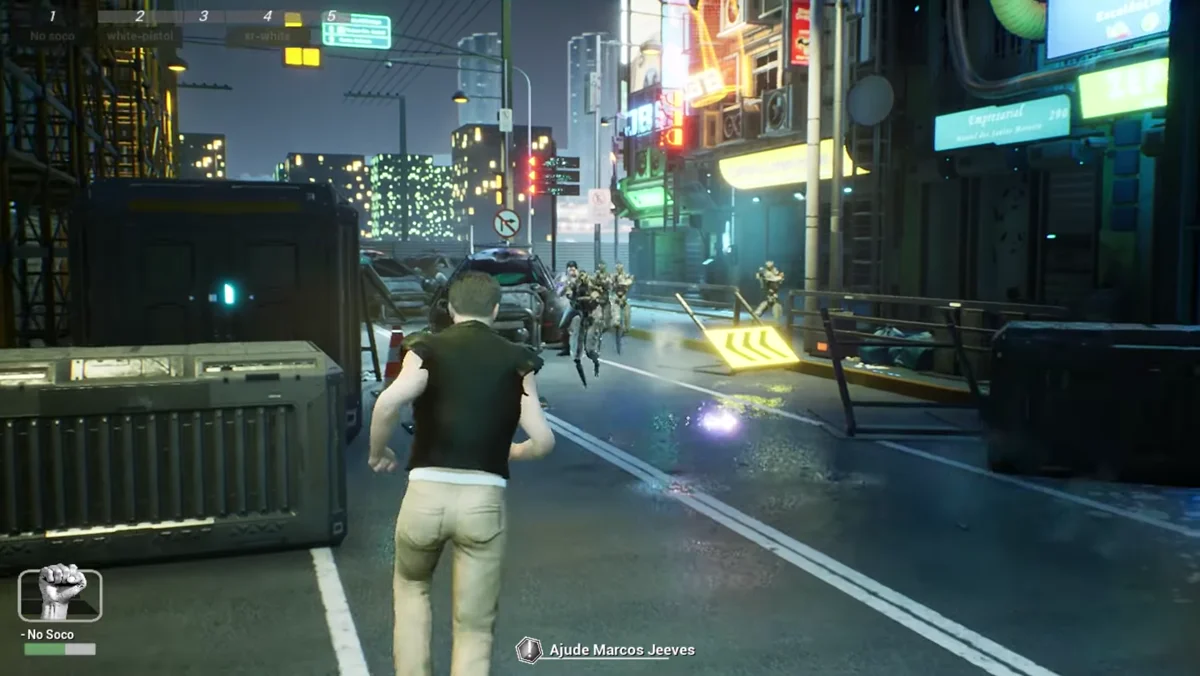 Cenário urbano futurista de CyberPANK 2050
