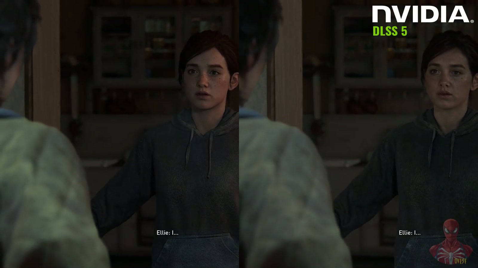 Comparação lado a lado de Ellie em The Last of Us Part II.