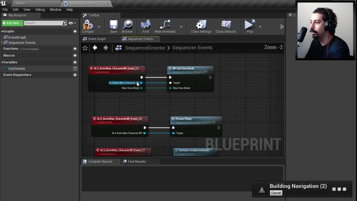 Event Track usada para controlar logicas de gameplay