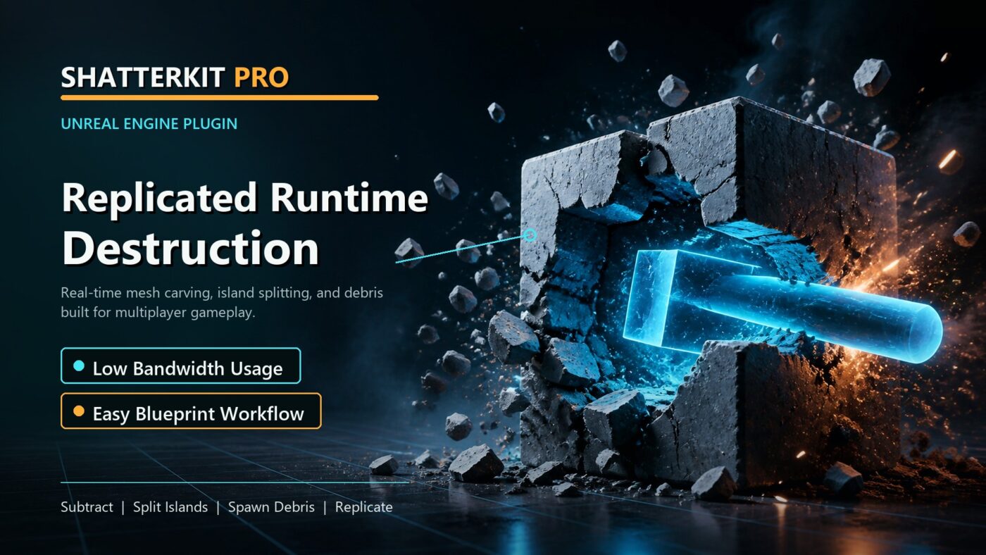 ShatterKit Pro leva destruição procedural em runtime ao Unreal Engine 5