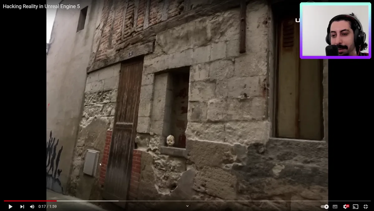 Beco digital criado com fotogrametria no Unreal Engine 5