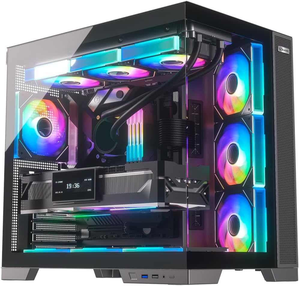 Gabinete Gamer Kalkan Asgard Evo Preto ATX Aquario Sem Fans