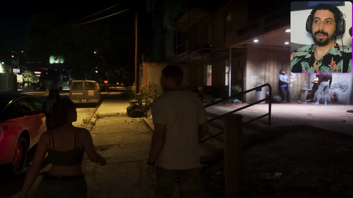 Personagens de GTA 6 destacando cabelos, iluminação e detalhes de pele