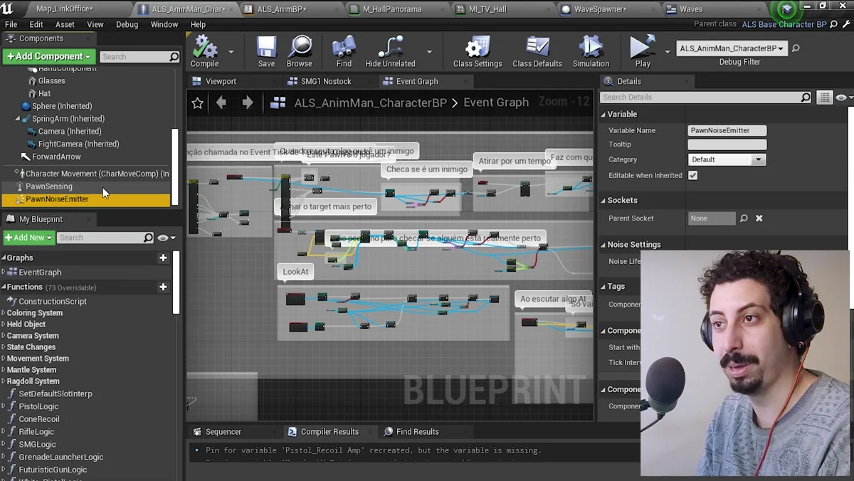 Blueprint de inteligência artificial e armas no Unreal Engine