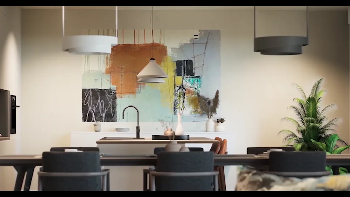 Interior arquitetonico fotorrealista criado na Unreal Engine 5