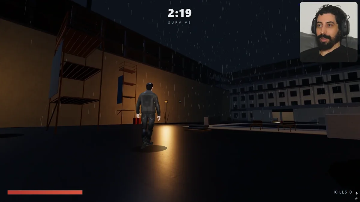 Versão de uma hora do jogo com personagem animado e inimigos