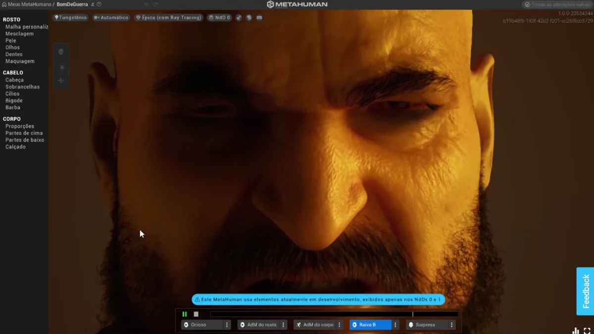 Kratos recriado em versao realista no MetaHuman