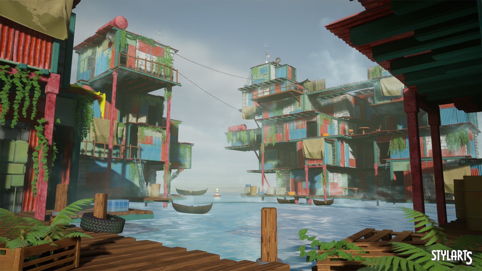 Stylized Floating Slums da Leartes