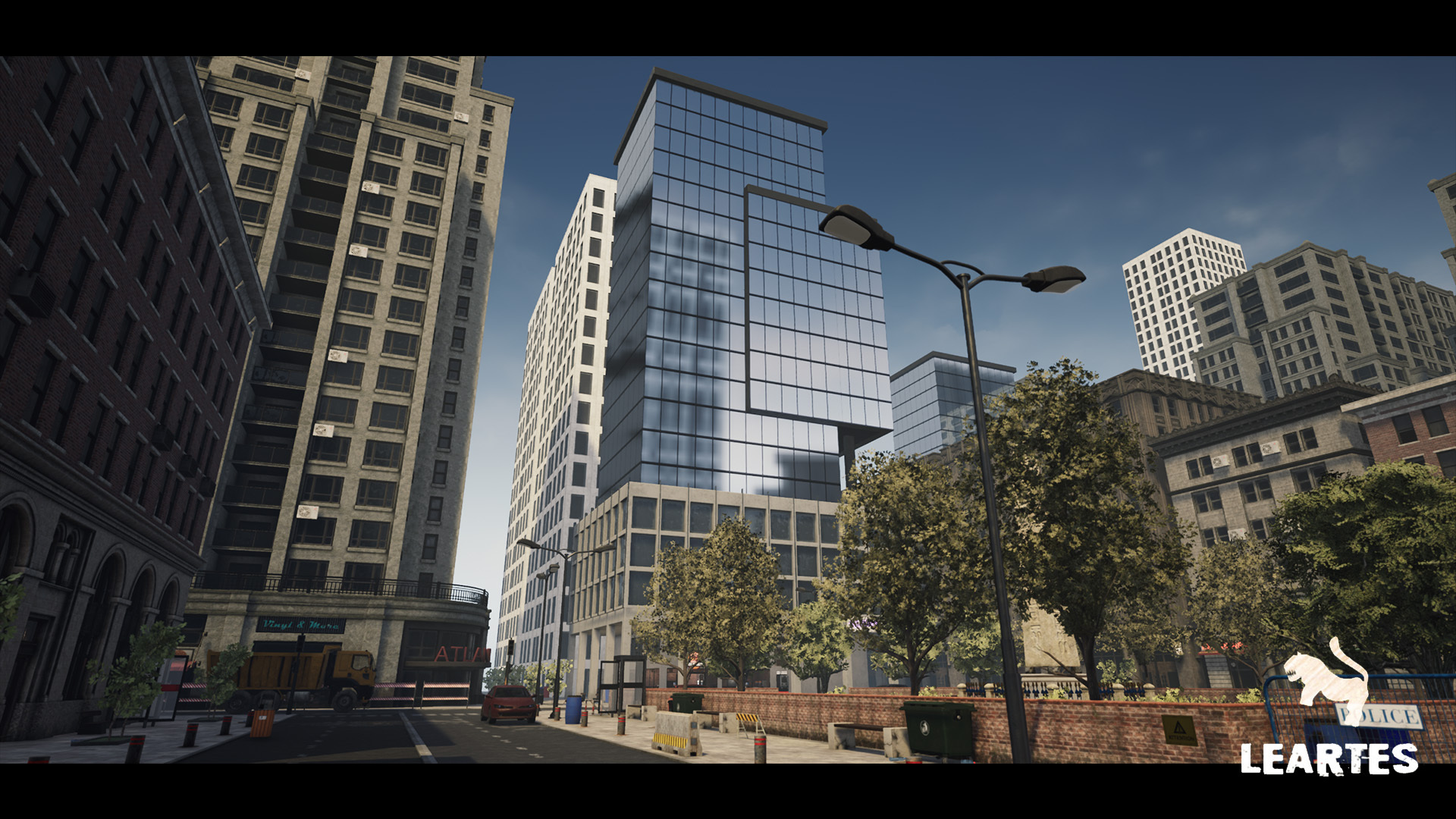 Modern City Downtown com prédios e interiores para Unreal Engine