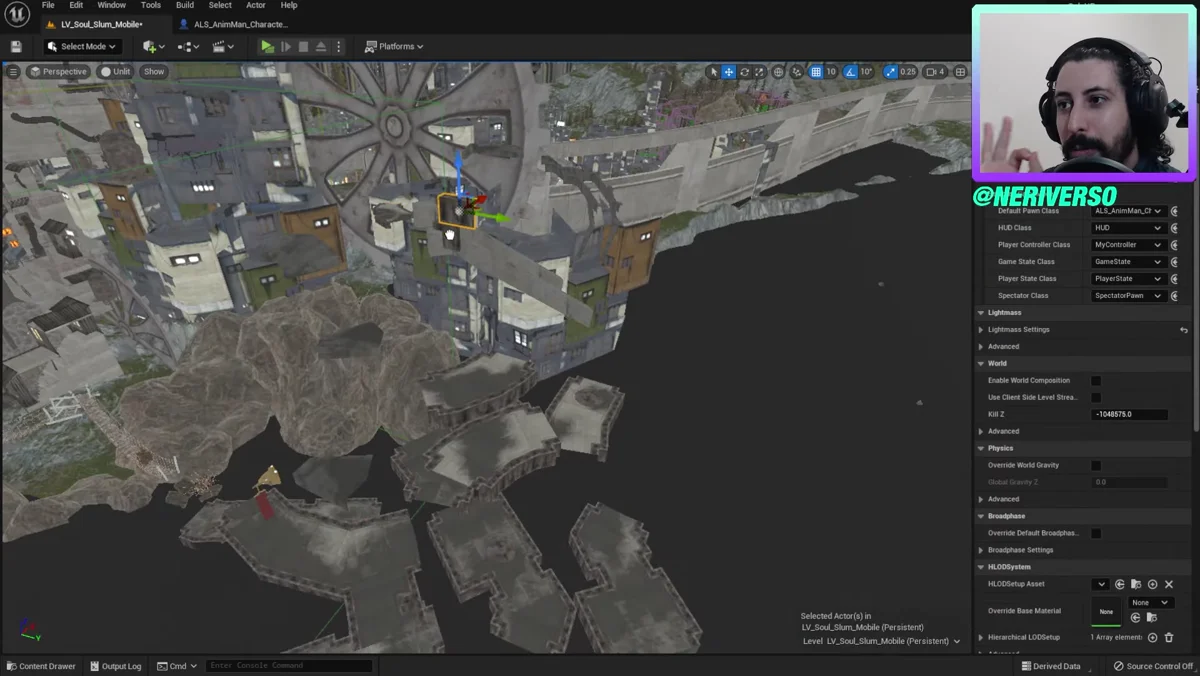 Personagem utiliza movimento de escalada em projeto feito na Unreal Engine 5