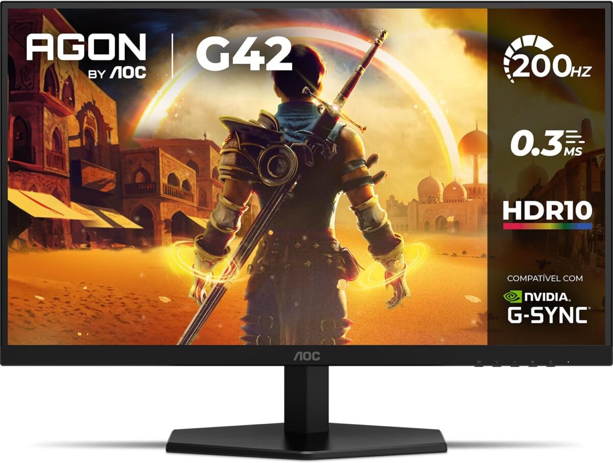 Monitor Gamer AOC AGON G42 27″, 200Hz, 0.3ms, IPS, HDR10, NVIDIA G-Sync, 27G42HE
