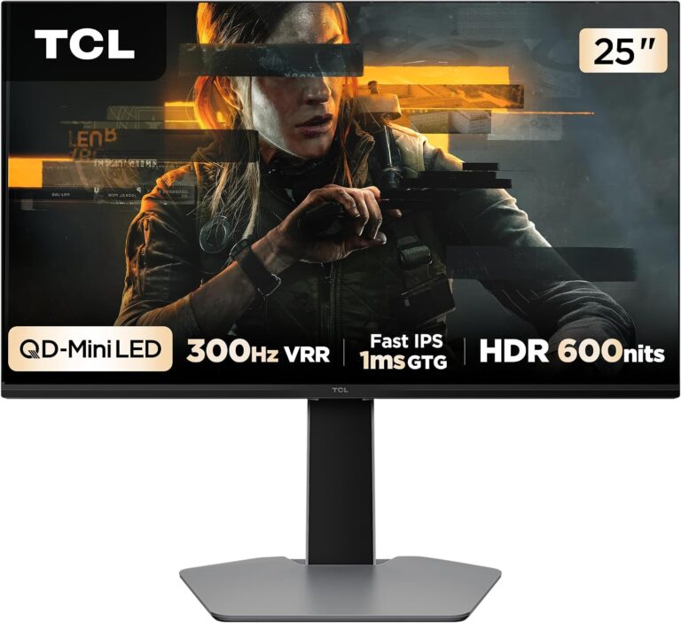Monitor Gamer TCL 25 Polegadas QD-Mini LED Full HD, 300Hz, 1ms, FreeSync, HDR 600, 25G64