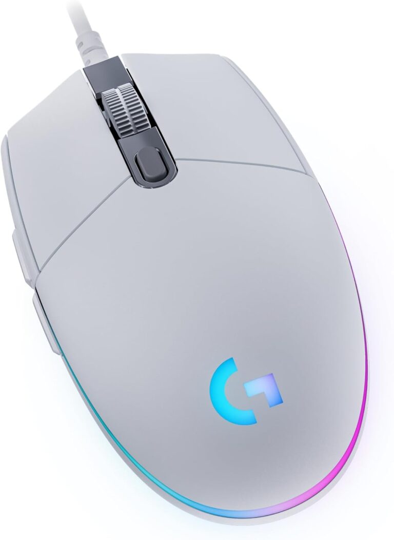 Mouse Gamer Logitech G203 LIGHTSYNC RGB, 6 botoes programaveis, ate 8.000 DPI, branco – 910-005794