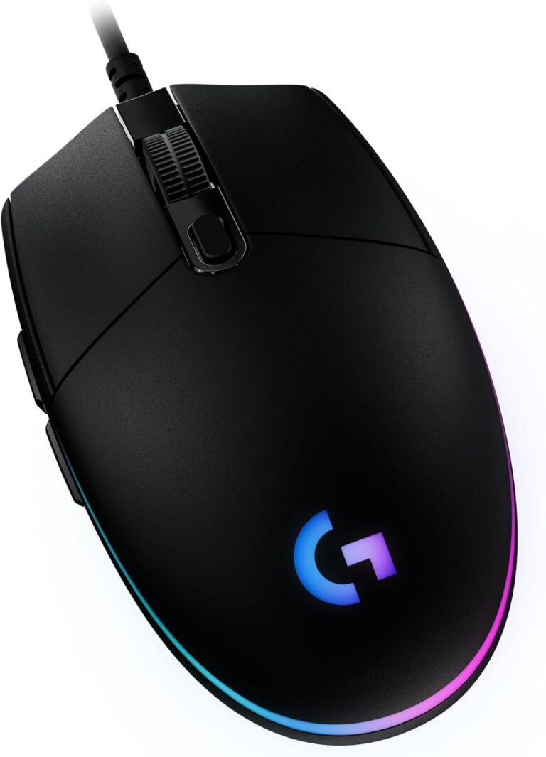 Mouse Gamer Logitech G203 LIGHTSYNC RGB, Efeito de Ondas de Cores, 6 Botões Programáveis e Até 8.000 DPI – Preto