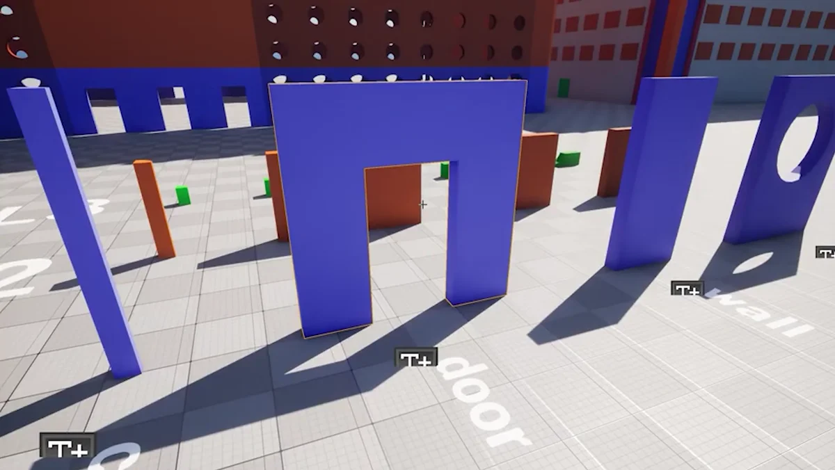 Editor da Unreal Engine mostra regras de geração procedural para edifícios
