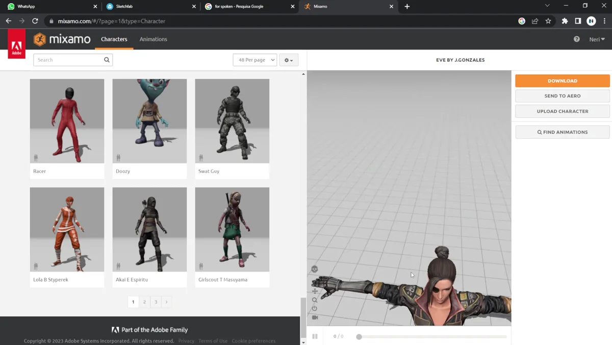 Personagem do prototipo NotForspoken em movimentacao na Unreal Engine