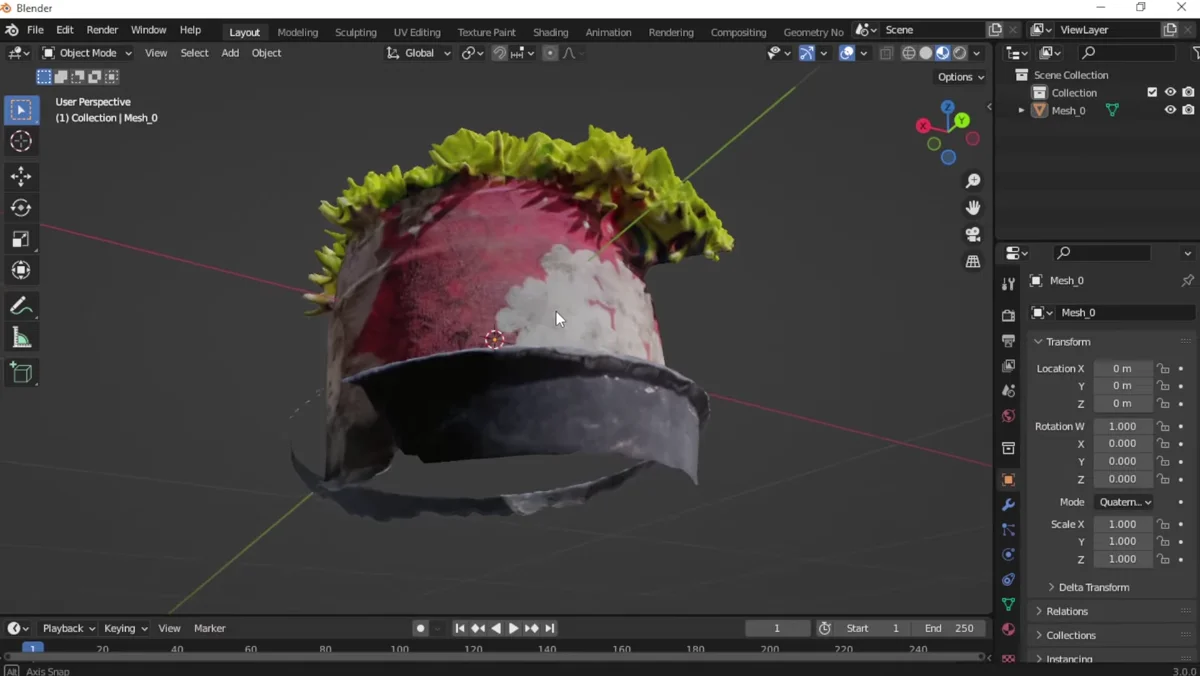 Modelo 3D gerado por fotogrametria com textura detalhada