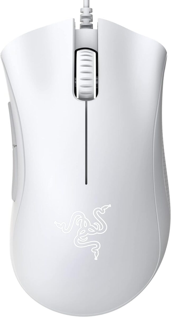 Razer DeathAdder Essential White Edition Mouse Gamer com fio, sensor optico 6400 DPI, 5 botoes