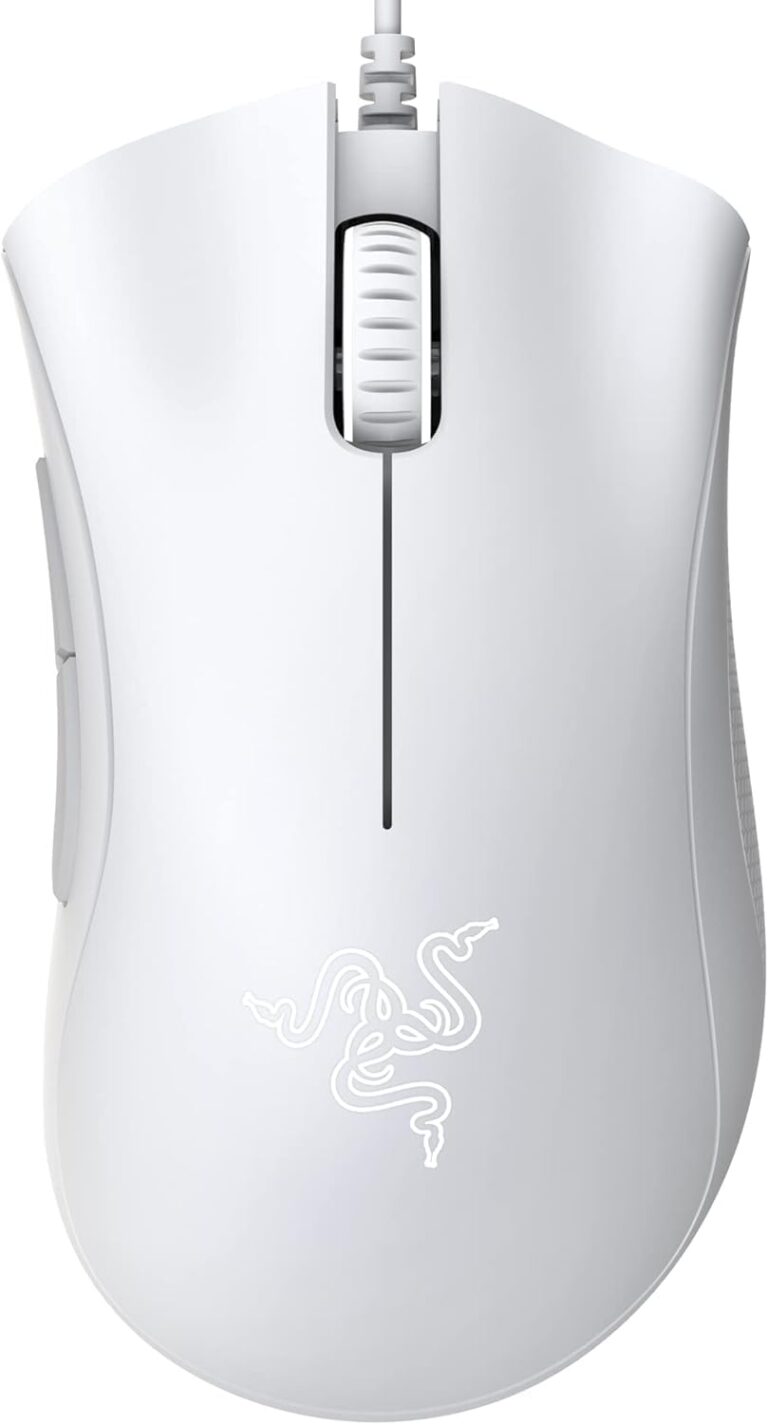 Razer DeathAdder Essential White Edition Mouse Gamer com fio, sensor optico 6400 DPI, 5 botoes