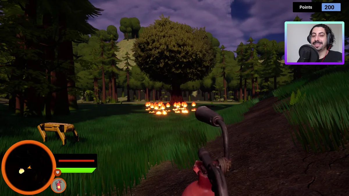Gameplay do simulador de combate a incendios na Unreal Engine 5