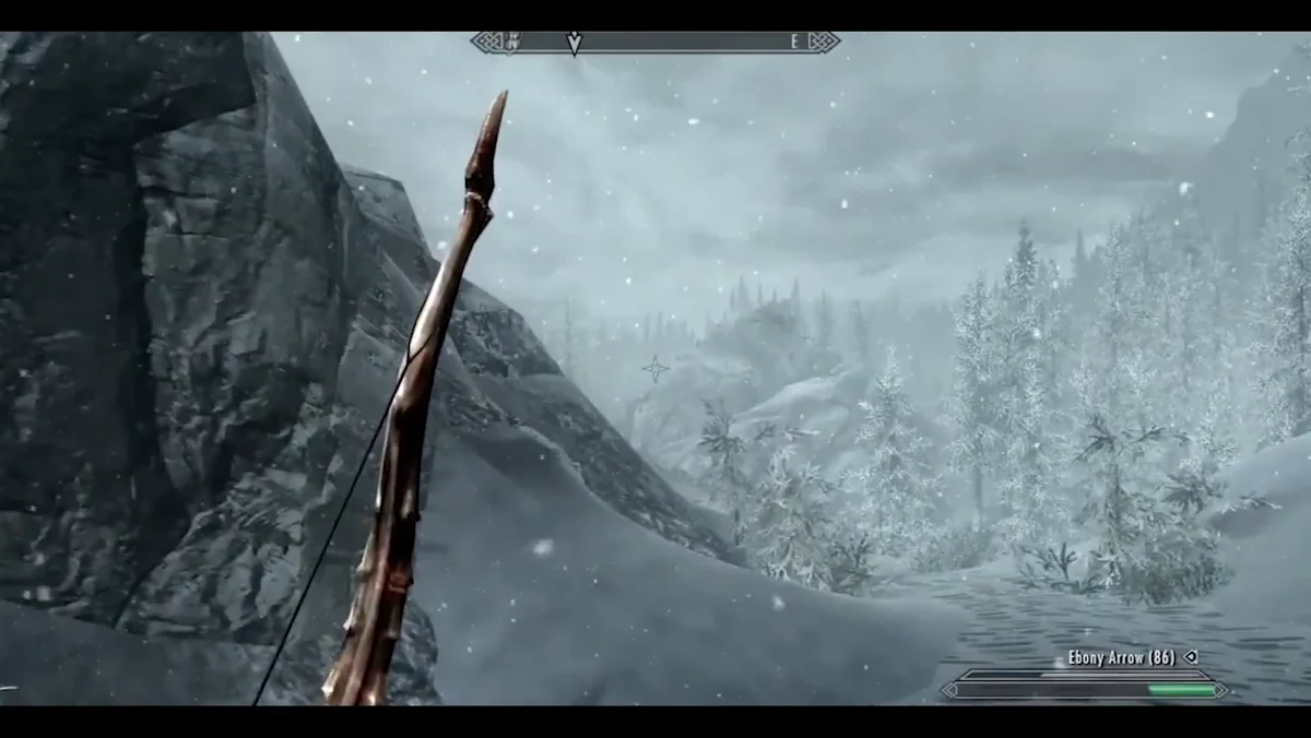 Trecho sobre bugs de física e colisão em Skyrim